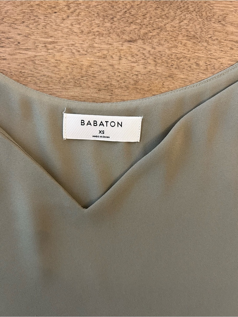 Babaton Sage Green Silk-Feel V-Neck Tank - Picture 2 of 6